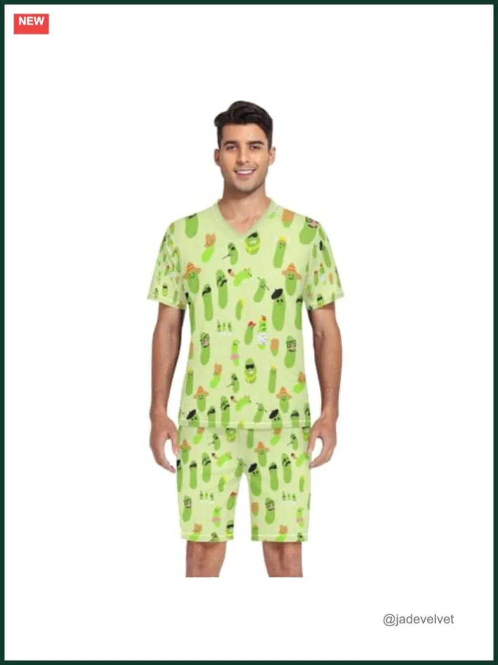 Men's Pajama Set Short Sleeve V Neck Lounge Set